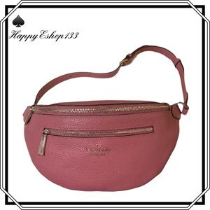 kate spade Leila Leather Belt Bag Fanny Pack, Pomegranates Pink